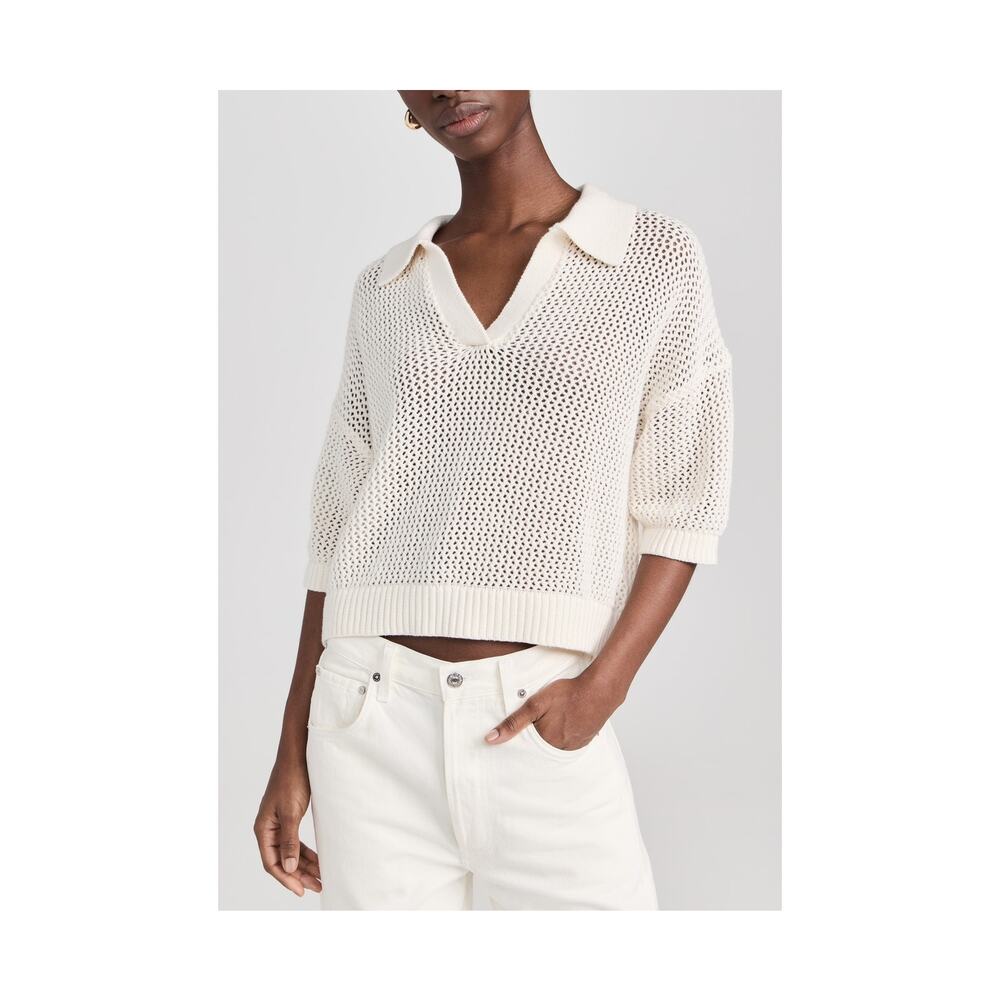 Velvet 'York' White Cotton Pullover Sweater Size XS